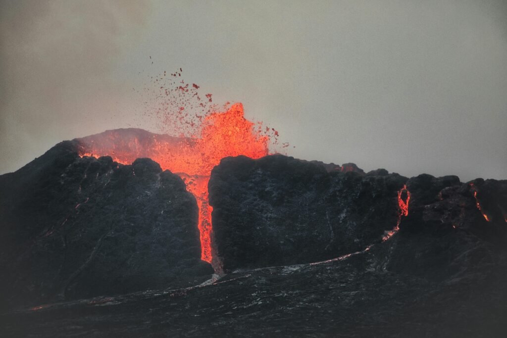 A photo showing Volcanic Eruption.