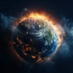 Realistic 3D view of Earth from space